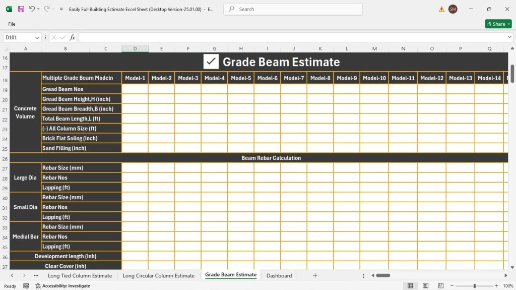 s12-Grade Beam Estimate