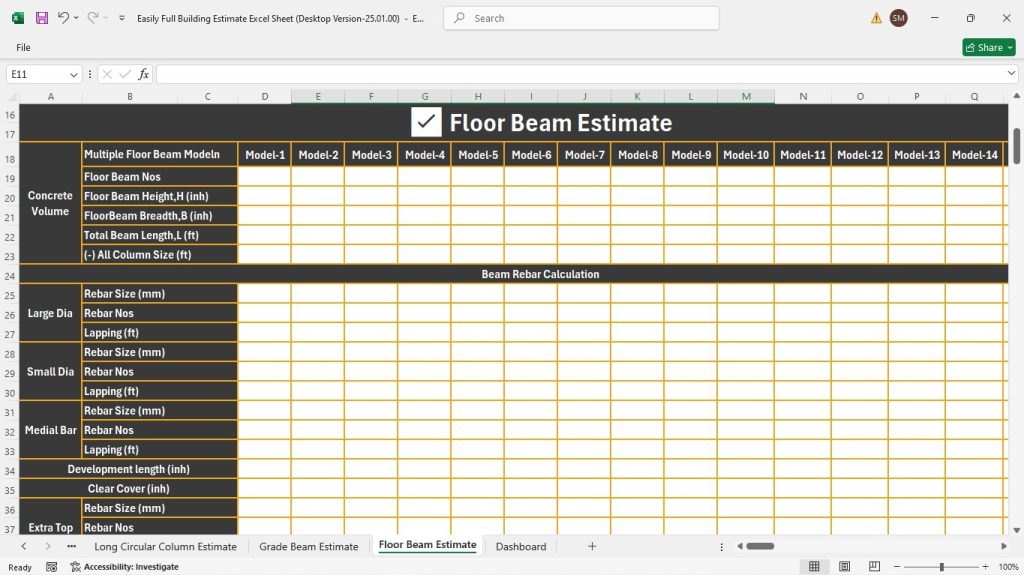 s13-Floor Beam Estimate