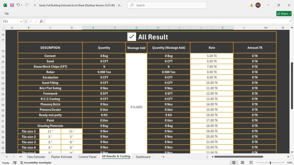 s21-All Results & Costing