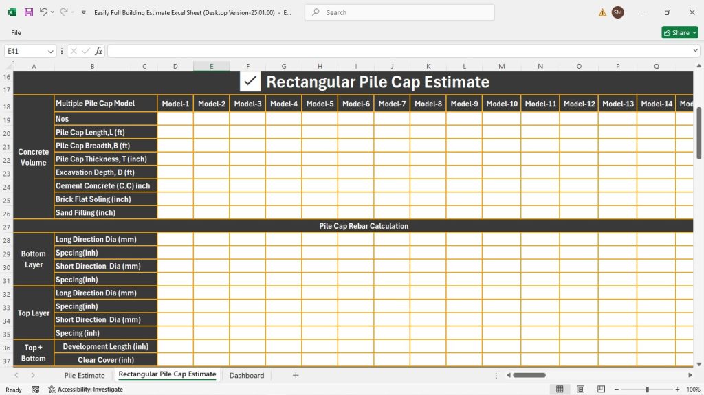 s4-Rectangular Pile Cap Estimate