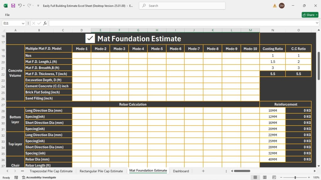 s6-Mat Foundation Estimate