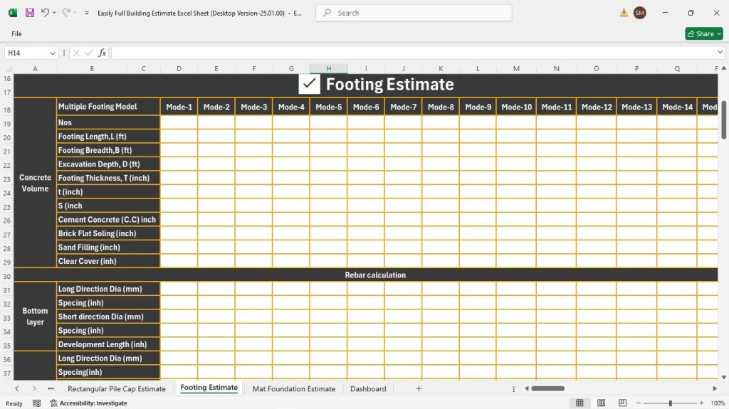 s7-Footing Estimate