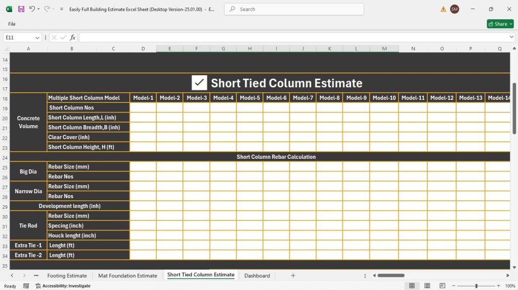 s8-Short Tied Column Estimate