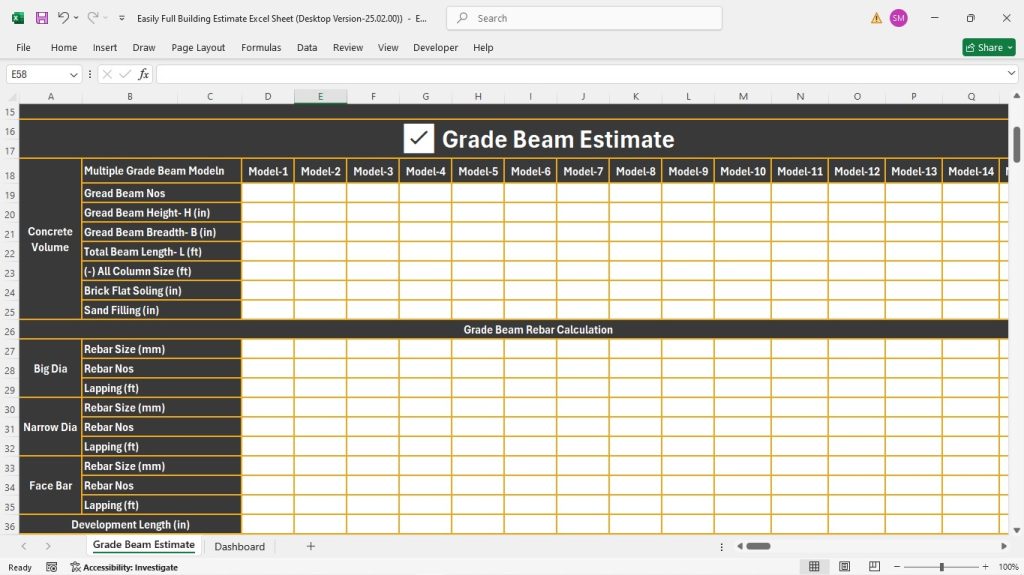 s12-Grade Beam Estimate