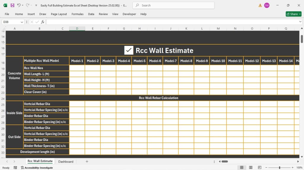 s16-Rcc Wall Estimate