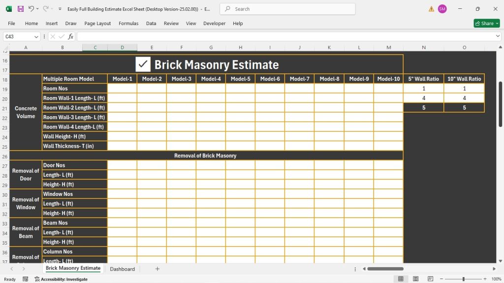 s18-Brick Masonry Estimate