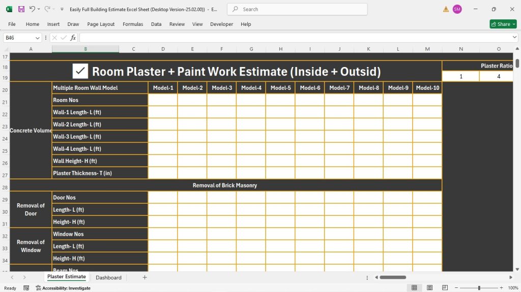 s19-Plaster Estimate