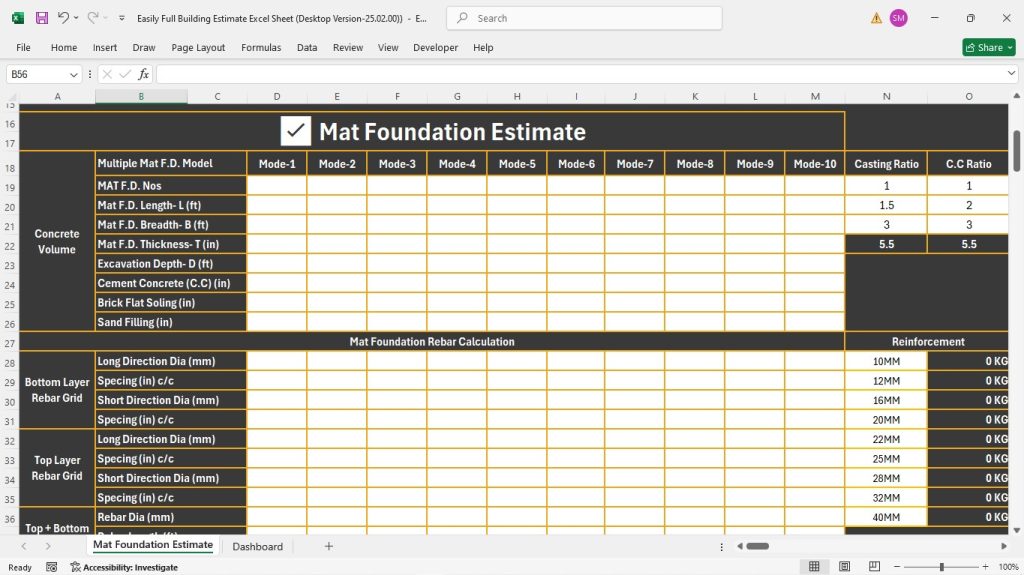 s6-Mat Foundation Estimate