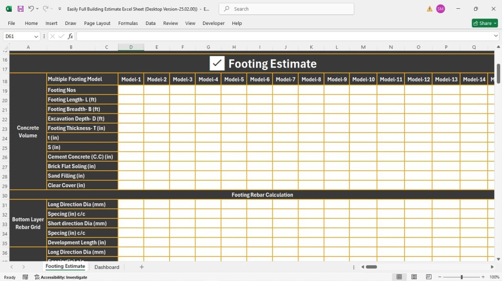 s7-Footing Estimate