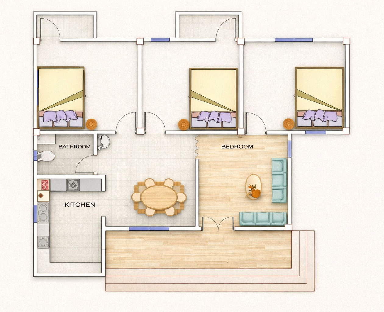 Home 17 30ft x 40ft house floor plan 2 bedroom 2 toilet 1 kitchen drawing dining